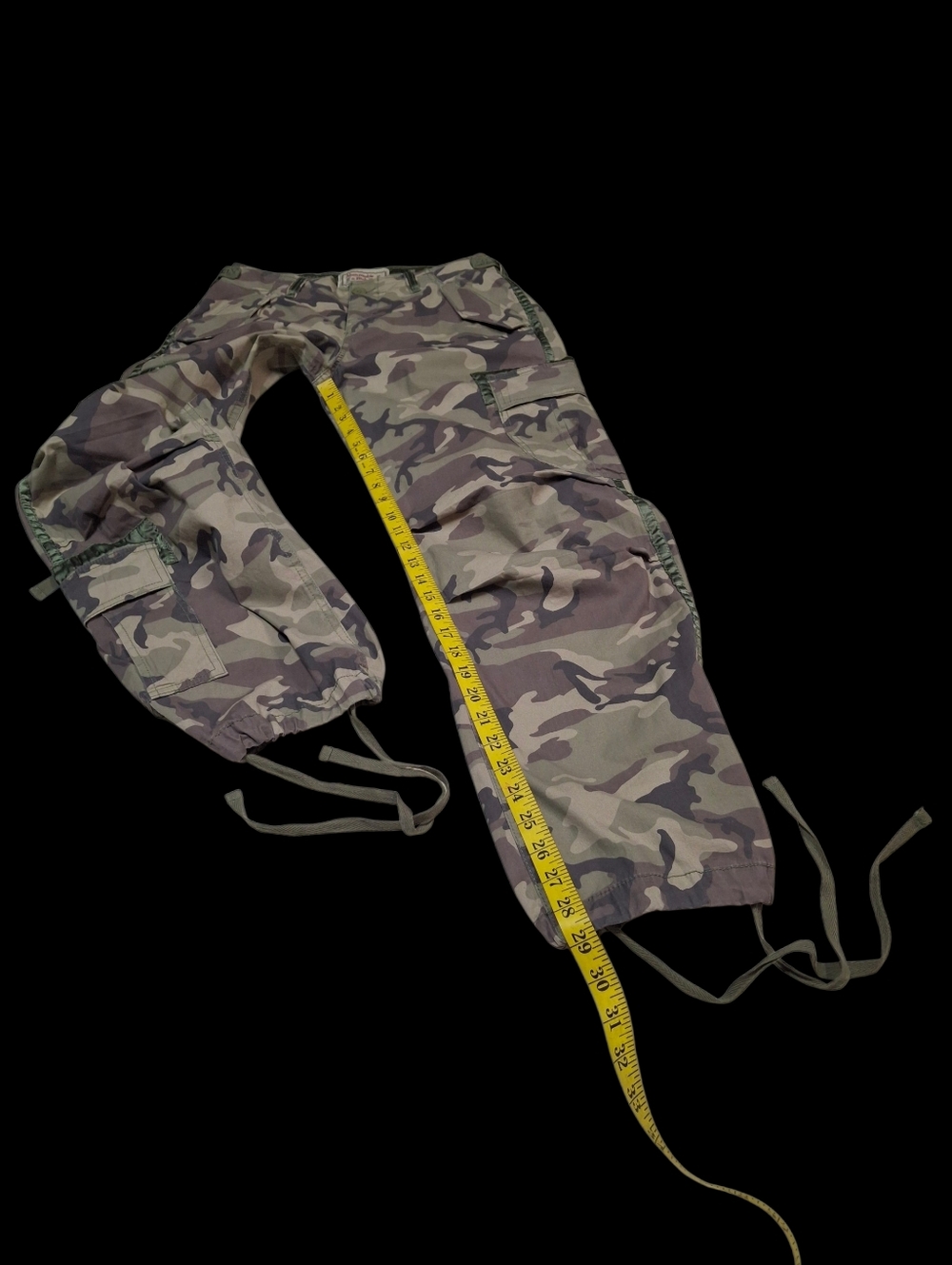 Vintage Y2K Abercrombie & Fitch Green Camo Cargo Utility Pants Women Size 27 - Picture 13 of 16